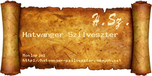 Hatvanger Szilveszter névjegykártya
